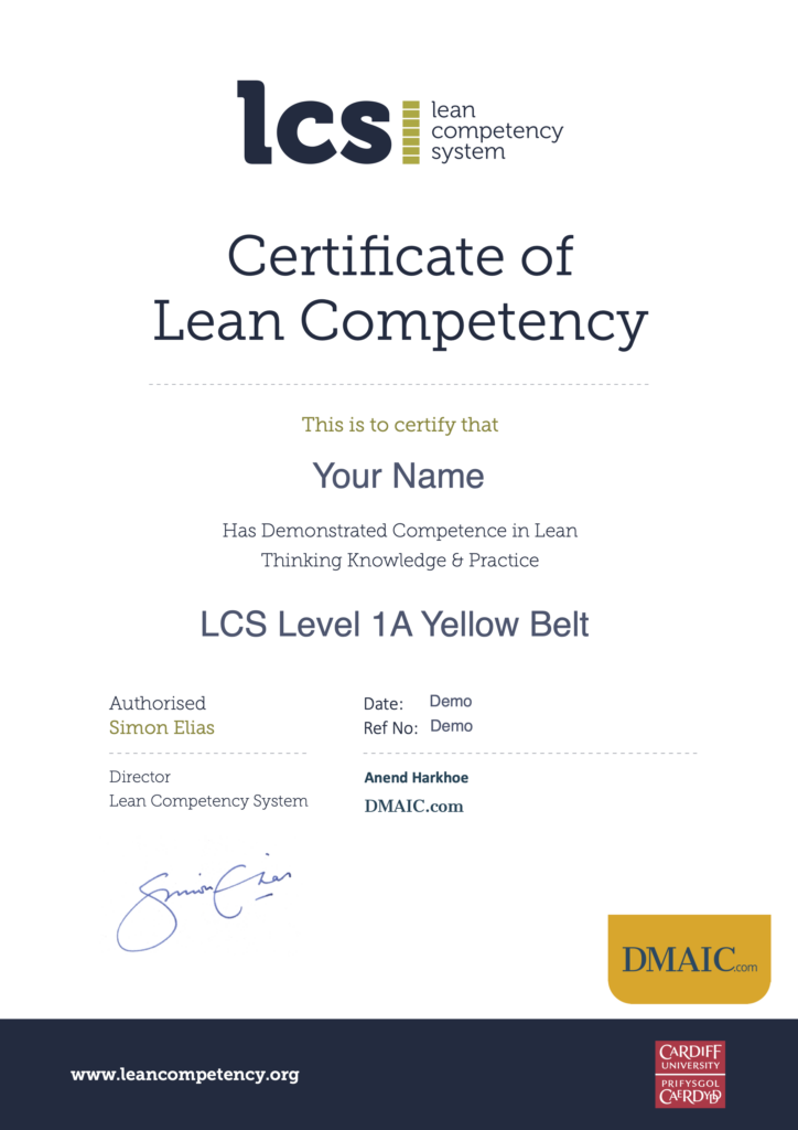 Lean Certificate Yellow Belt